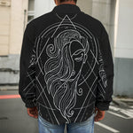 Black And White Virgo Sign Print Men's Shirt Jacket