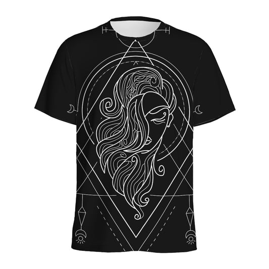 Black And White Virgo Sign Print Men's Sports T-Shirt