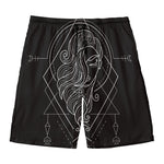 Black And White Virgo Sign Print Men's Swim Trunks