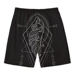 Black And White Virgo Sign Print Men's Swim Trunks