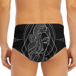 Black And White Virgo Sign Print Men's Triangle Swim Briefs