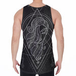 Black And White Virgo Sign Print Men's Velvet Tank Top