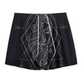 Black And White Virgo Sign Print Mesh Shorts