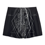 Black And White Virgo Sign Print Mesh Shorts