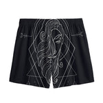 Black And White Virgo Sign Print Mesh Shorts