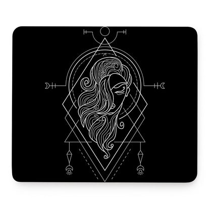 Black And White Virgo Sign Print Mouse Pad