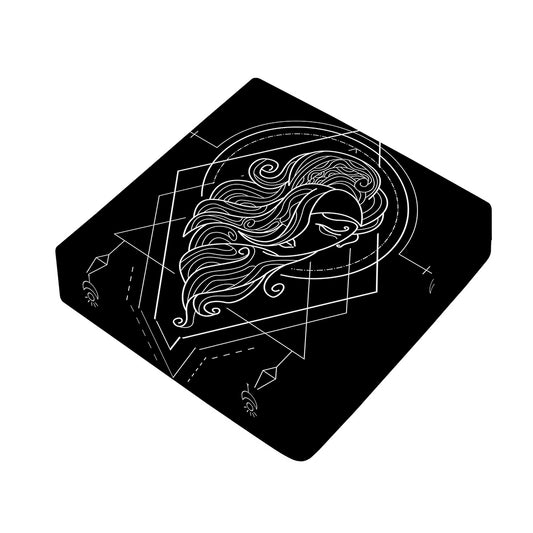 Black And White Virgo Sign Print Outdoor Seat Cushion Cover