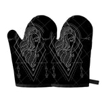 Black And White Virgo Sign Print Oven Mitts