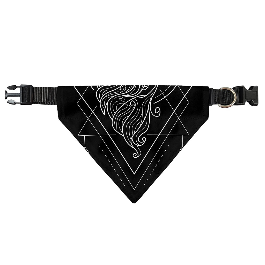 Black And White Virgo Sign Print Over The Collar Dog Bandana