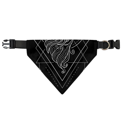 Black And White Virgo Sign Print Over The Collar Dog Bandana