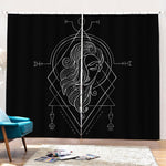 Black And White Virgo Sign Print Pencil Pleat Curtains