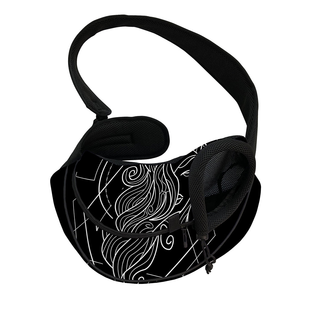 Black And White Virgo Sign Print Pet Sling Carrier