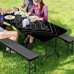 Black And White Virgo Sign Print Picnic Table Cover