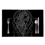 Black And White Virgo Sign Print Placemat