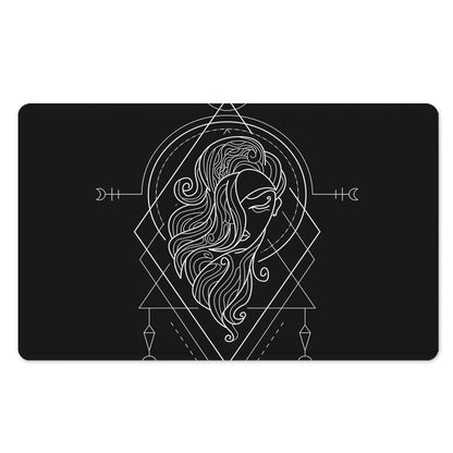 Black And White Virgo Sign Print Polyester Doormat