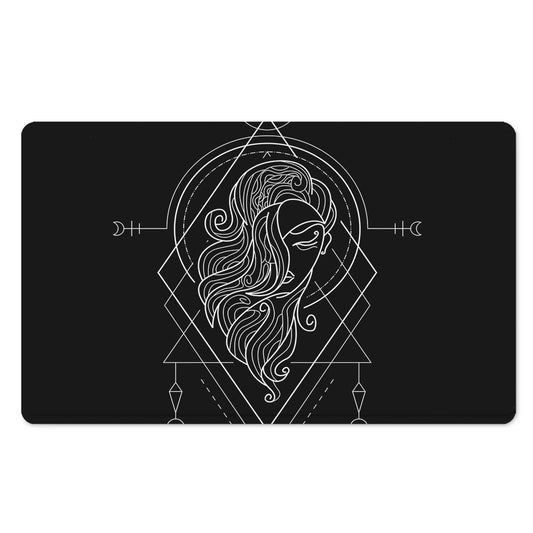 Black And White Virgo Sign Print Polyester Doormat