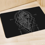 Black And White Virgo Sign Print Polyester Doormat
