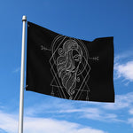 Black And White Virgo Sign Print Polyester Flag