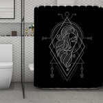 Black And White Virgo Sign Print Polyester Shower Curtain