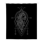 Black And White Virgo Sign Print Polyester Shower Curtain