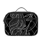 Black And White Virgo Sign Print Portable Lunch Bag