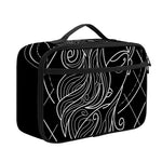 Black And White Virgo Sign Print Portable Lunch Bag