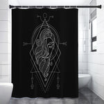 Black And White Virgo Sign Print Premium Shower Curtain