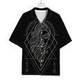 Black And White Virgo Sign Print Rayon Hawaiian Shirt