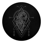 Black And White Virgo Sign Print Round Blanket