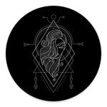 Black And White Virgo Sign Print Round Floor Mat