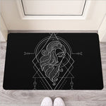 Black And White Virgo Sign Print Rubber Doormat