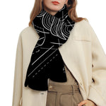 Black And White Virgo Sign Print Scarf