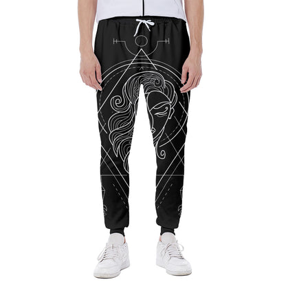 Black And White Virgo Sign Print Scuba Joggers