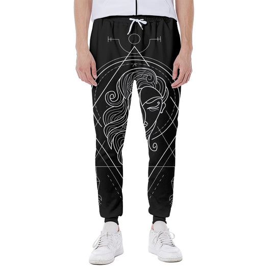 Black And White Virgo Sign Print Scuba Joggers