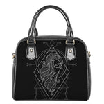 Black And White Virgo Sign Print Shoulder Handbag