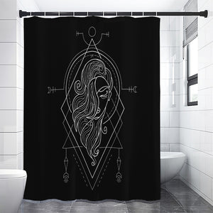 Black And White Virgo Sign Print Shower Curtain