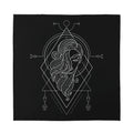 Black And White Virgo Sign Print Silk Bandana