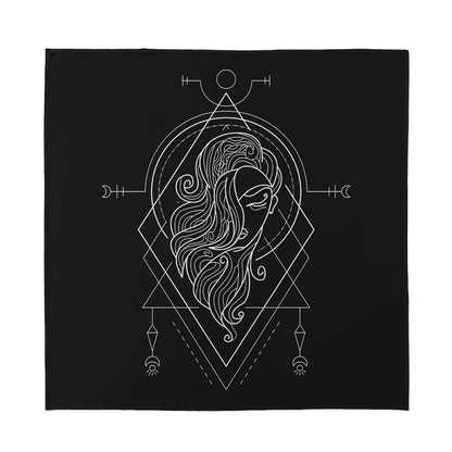 Black And White Virgo Sign Print Silk Bandana