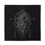 Black And White Virgo Sign Print Silk Bandana