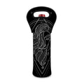 Black And White Virgo Sign Print Single Neoprene Wine Tote