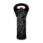 Black And White Virgo Sign Print Single Neoprene Wine Tote