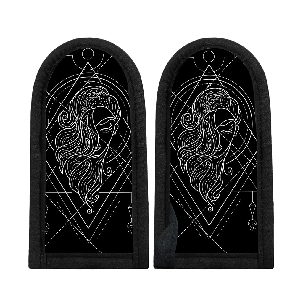 Black And White Virgo Sign Print Skillet Handle Cover