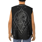 Black And White Virgo Sign Print Sleeveless Baseball Jersey