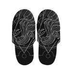 Black And White Virgo Sign Print Slippers