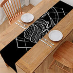 Black And White Virgo Sign Print Table Runner