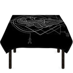 Black And White Virgo Sign Print Tablecloth