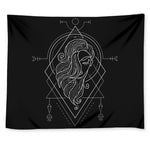 Black And White Virgo Sign Print Tapestry