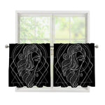 Black And White Virgo Sign Print Tier Curtains