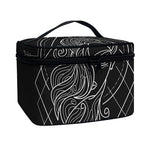 Black And White Virgo Sign Print Travel Makeup Bag