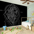 Black And White Virgo Sign Print Wall Sticker
